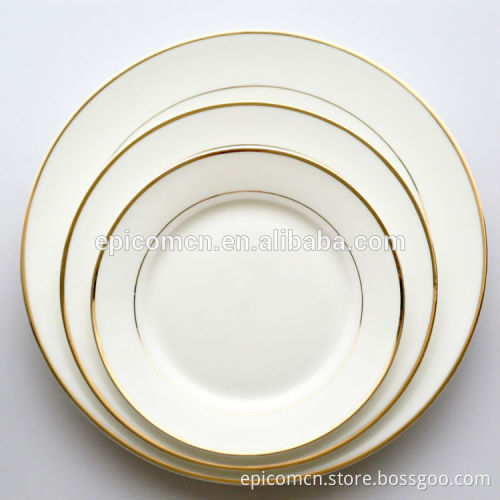 luxury golden borders ceramic cake stand 3 tiers, porcelain cake stand for wedding